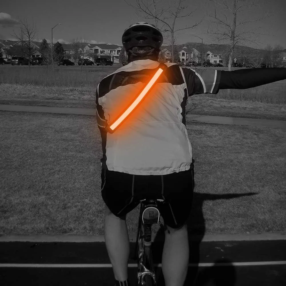 BSEEN LED Running Waist Belt - USB Rechargeable Reflective Glowing LED Waistband, Flashing Safety Light Belt for Runners, Joggers, Walkers, Pet Owners, Cyclists