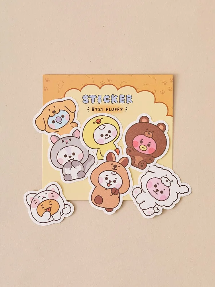 BT21 BABY 플러피 스티커팩 세트 7개입