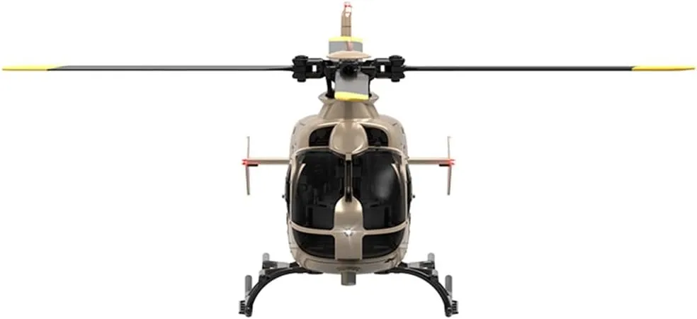 C123 EC135 Remote Control Helicopter, 2.4GHz 6CH Single Blade No Aileron RC Helicopter, One-Key Takeoff Landing, Gift for Adults Hobbyist (Champagne Gold/1 Battery)