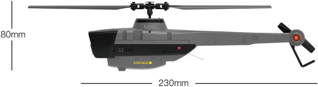 C128 Scout RC Helicopter with 1080P Camera – 2.4GHz 4CH AI-Controlled Remote Control Helicopter with 6-Axis Gyro, Optical Flow & Altitude Hold (RTF, 4 Batteries)