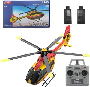 C190 H145 RC Helicopter for Adults, 1/30 Scale 2.4G 6CH Single Rotor RC Helicopter with Altitude Hold 6G Gyro & Dual Brushless Motor - RTF