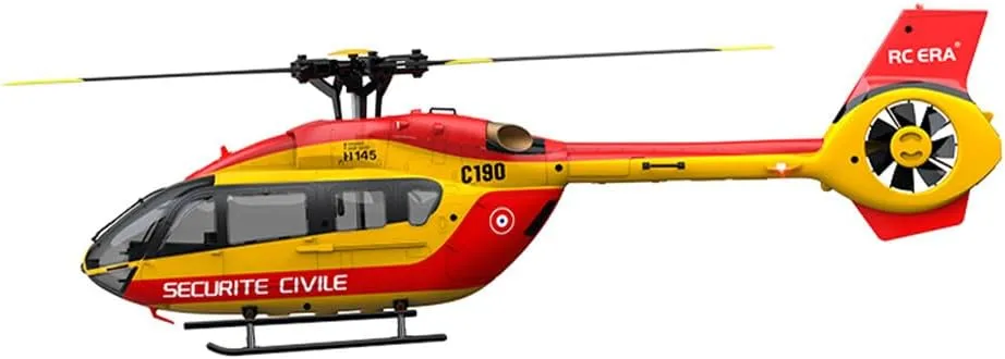 C190 H145 RC Helicopter for Adults, 1/30 Scale 2.4G 6CH Single Rotor RC Helicopter with Altitude Hold 6G Gyro & Dual Brushless Motor - RTF