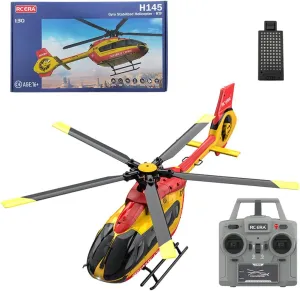 C190 Remote Control Helicopter, H145 6CH Single Rotor RC Airplane with 6-Axis Gyro, 1/30 Scale RC Aircraft for Adults Beginners, Maintain Altitude Hover/Optical Flow Positioning