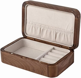 C/M Wooden Jewellery Box Organiser for Women Girls, Organizer Watch Desktop Storage Case Anti-Oxidation Magnet Adsorption Travel Display Case, for Necklace Earring Ring Bracelets Gift