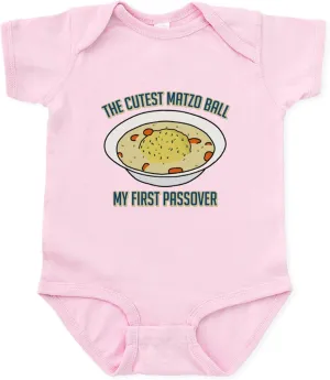 CafePress Matzo Ball My First Passover Baby Light Bodysuit Cute Infant Bodysuit Baby Romper