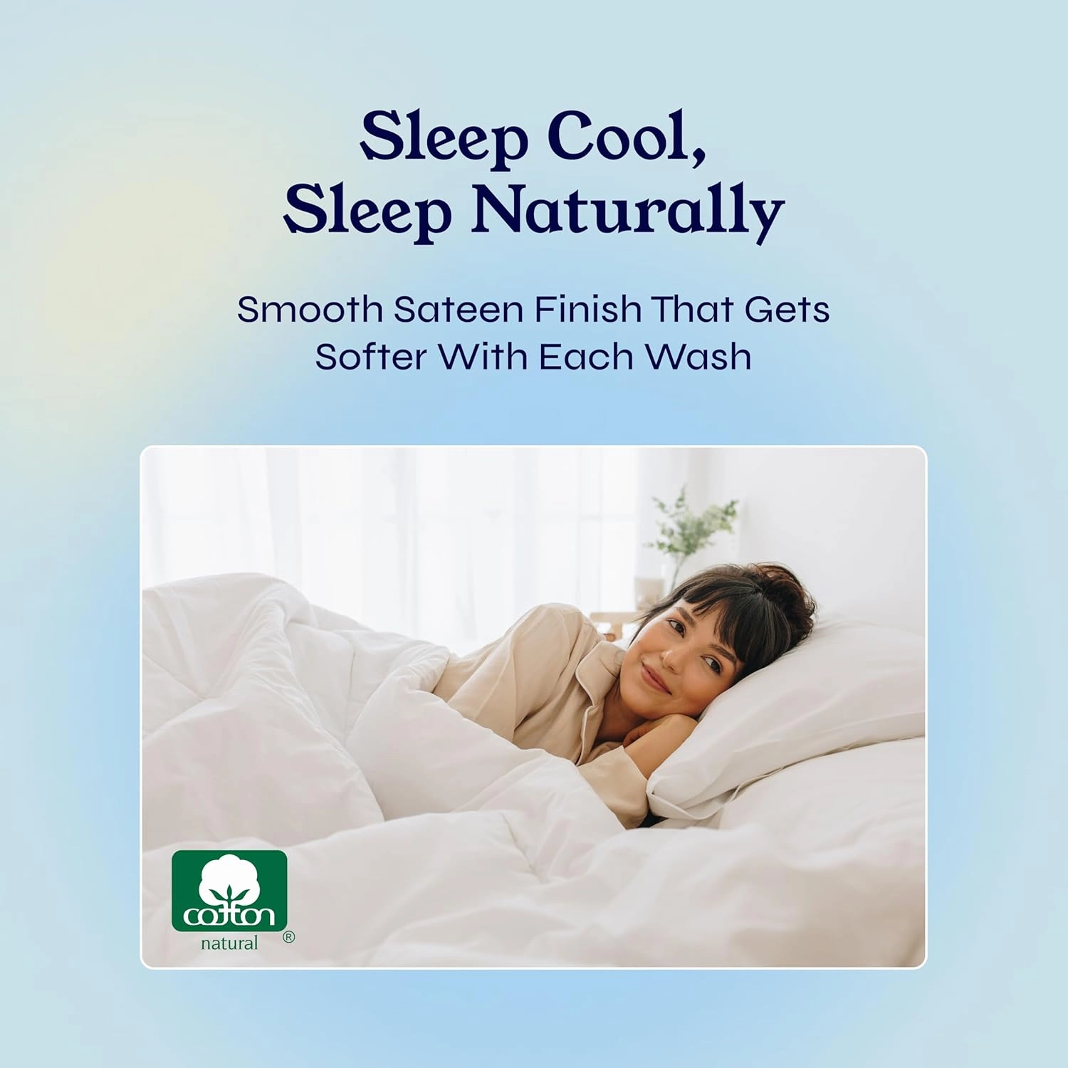 California Design Den Natural 100% Cotton Sheets Queen Size Bed Set - Soft 400 Thread Count Sateen, Queen Sheets, Deep Pockets with All Around Elastic for a Snug Fit, Cool & Durable Bedding - White