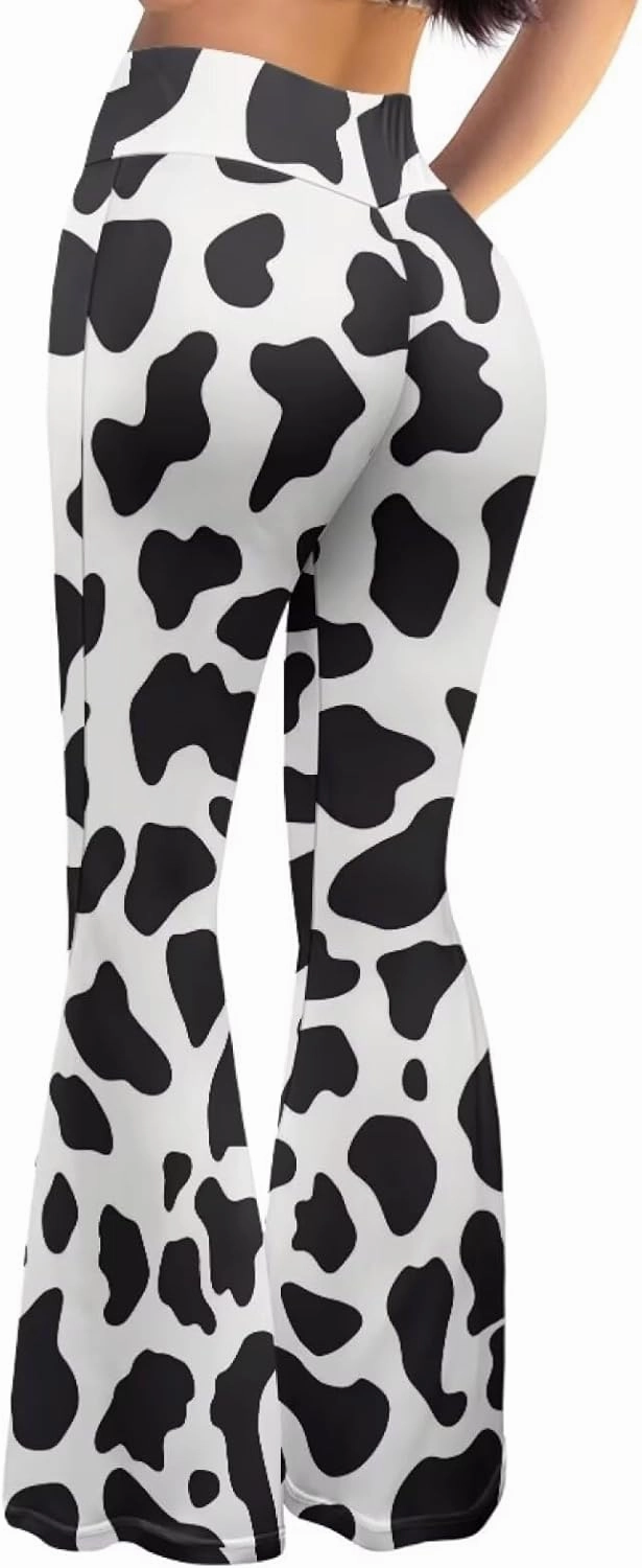 Camo Flared Leggings for High Waist Tummy Control, Women's Yoga Pants, Female Soft Lounge Pants for Sports Gym