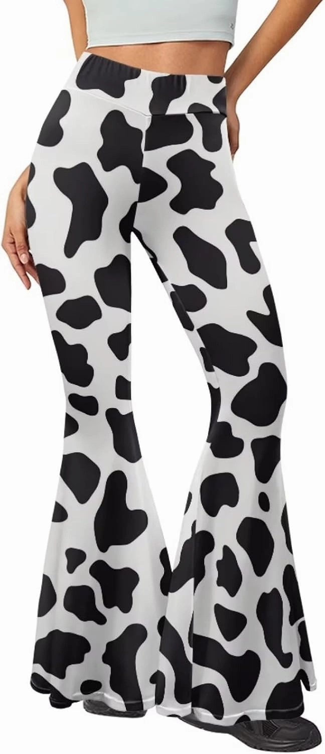 Camo Flared Leggings for High Waist Tummy Control, Women's Yoga Pants, Female Soft Lounge Pants for Sports Gym