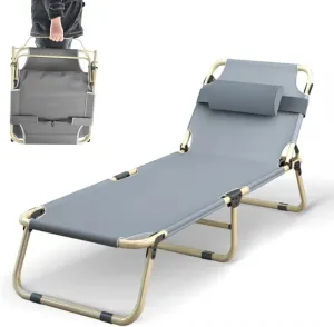 Camping Cot for Adults with headrest, Tent Folding Cot for Sleeping, Lightweight Folding Bed Supports 150kg