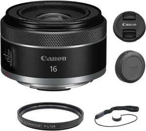 Canon RF 16mm f/2.8 STM Lens with UV Filter & Lens Cap Keeper (3 Items)