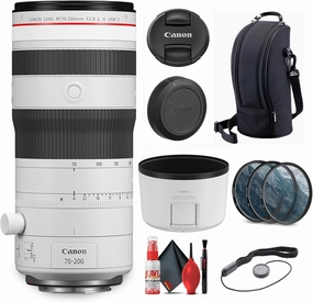 Canon RF 70-200mm f/2.8 L is USM Z Lens (White)| Dual Nano Autofocus Mirrorless Lens   Filter Kit   Cap Keeper   More (Renewed)