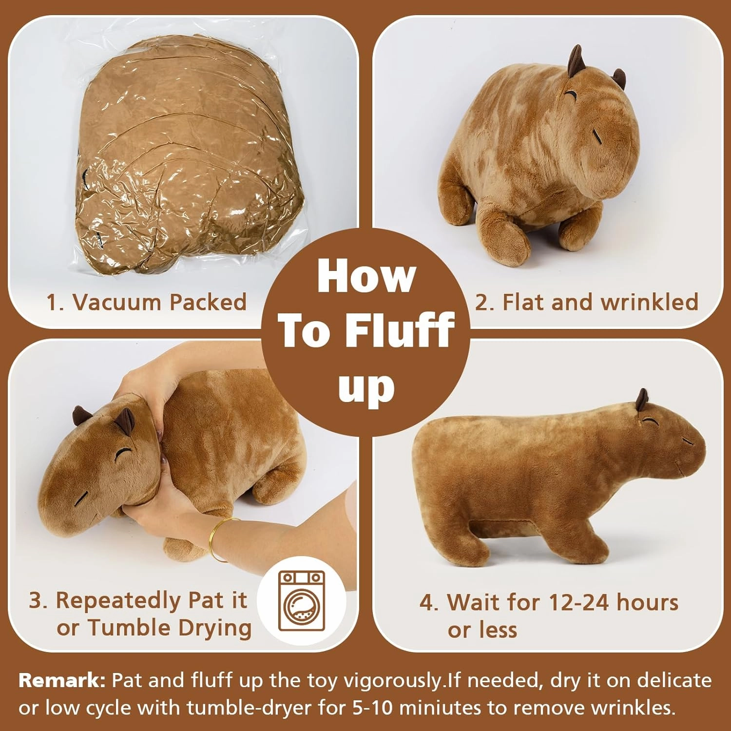 Capybara Plush Toy Pillow, Stuffed Animal, Plushie - 19.7 inches