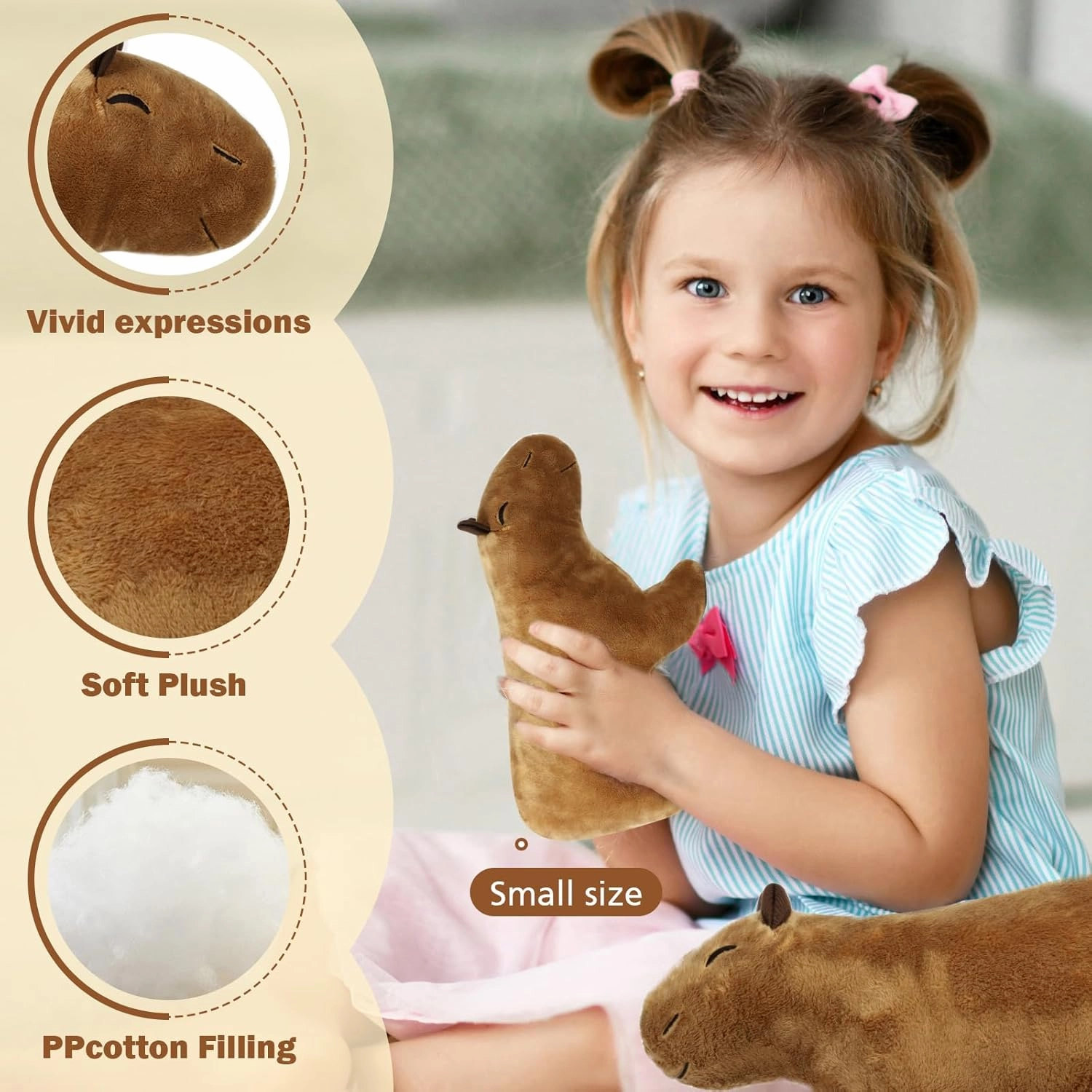 Capybara Plush Toy Pillow, Stuffed Animal, Plushie - 19.7 inches