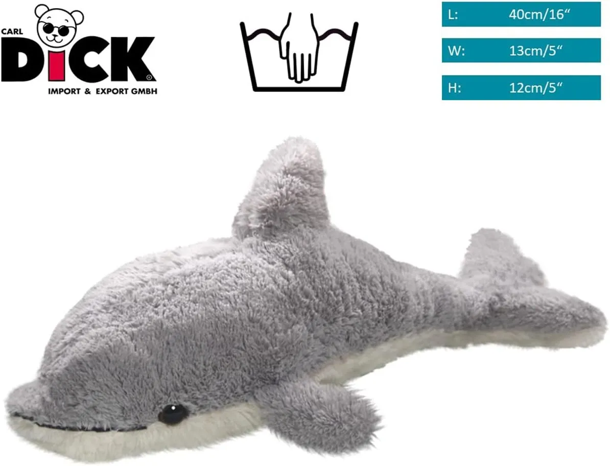 Carl Dick Dolphin Soft, 16 inches, 40cm, Plush Toy, Soft Toy, Stuffed Animal 2664