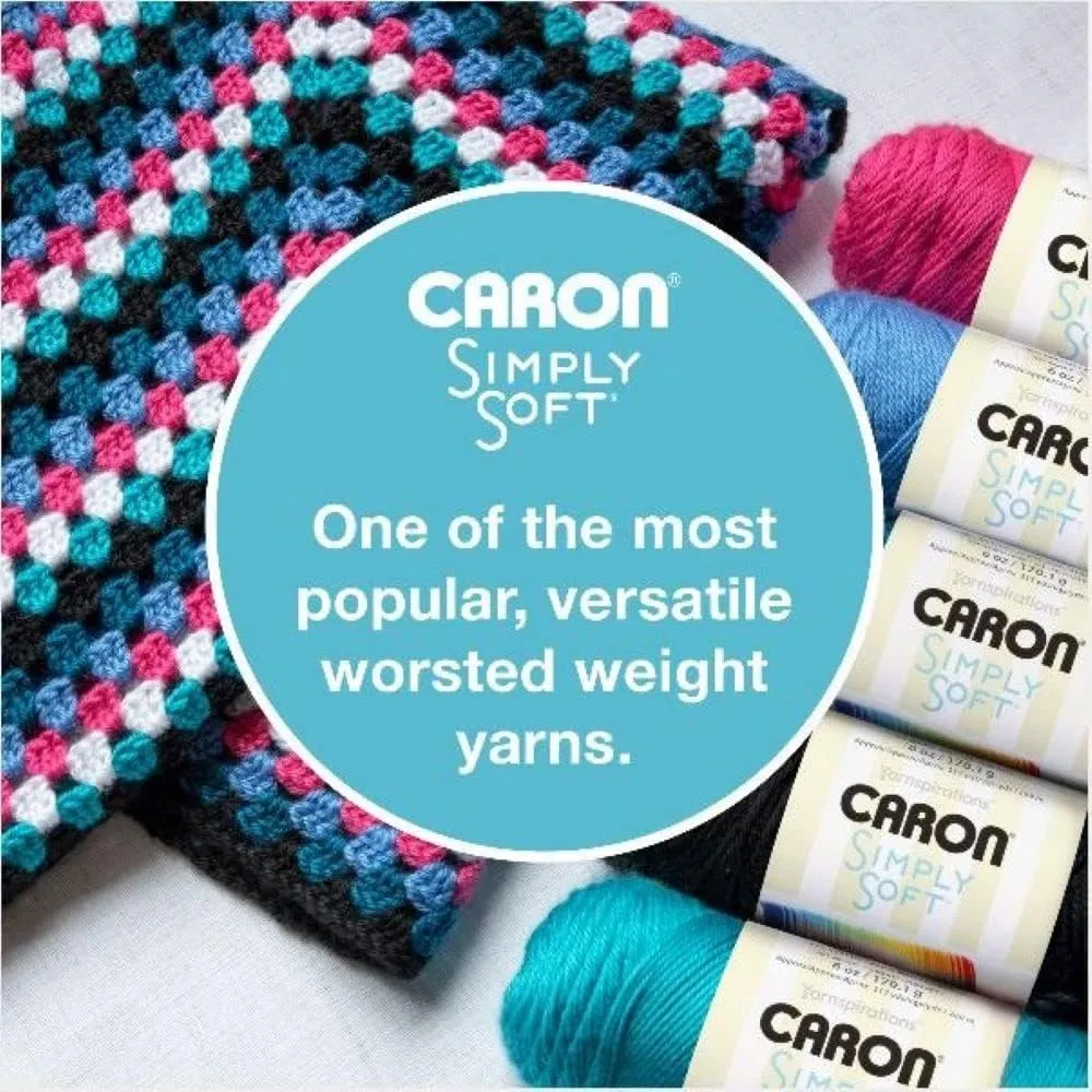 Caron Simply Soft Party Snow Sparkle Yarn - 3 Pack of 85g/3oz - Acrylic - 4 Medium (Worsted) - 164 Yards - Knitting/Crochet