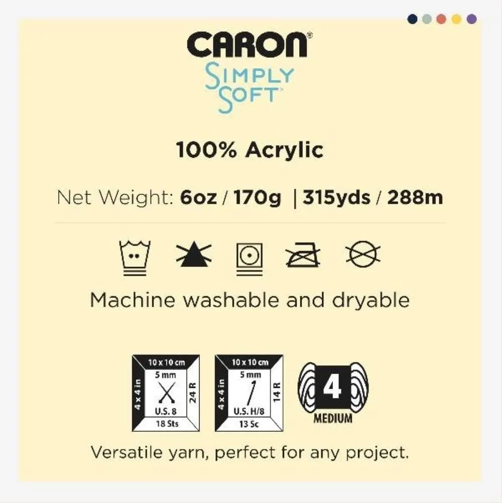 Caron Simply Soft Party Snow Sparkle Yarn - 3 Pack of 85g/3oz - Acrylic - 4 Medium (Worsted) - 164 Yards - Knitting/Crochet