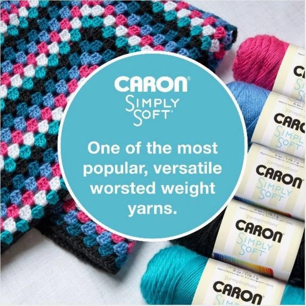 Caron Simply Soft Party Fuchsia Sparkle Yarn - 3 Pack of 85g/3oz - Acrylic - 4 Medium (Worsted) - 164 Yards - Knitting/Crochet
