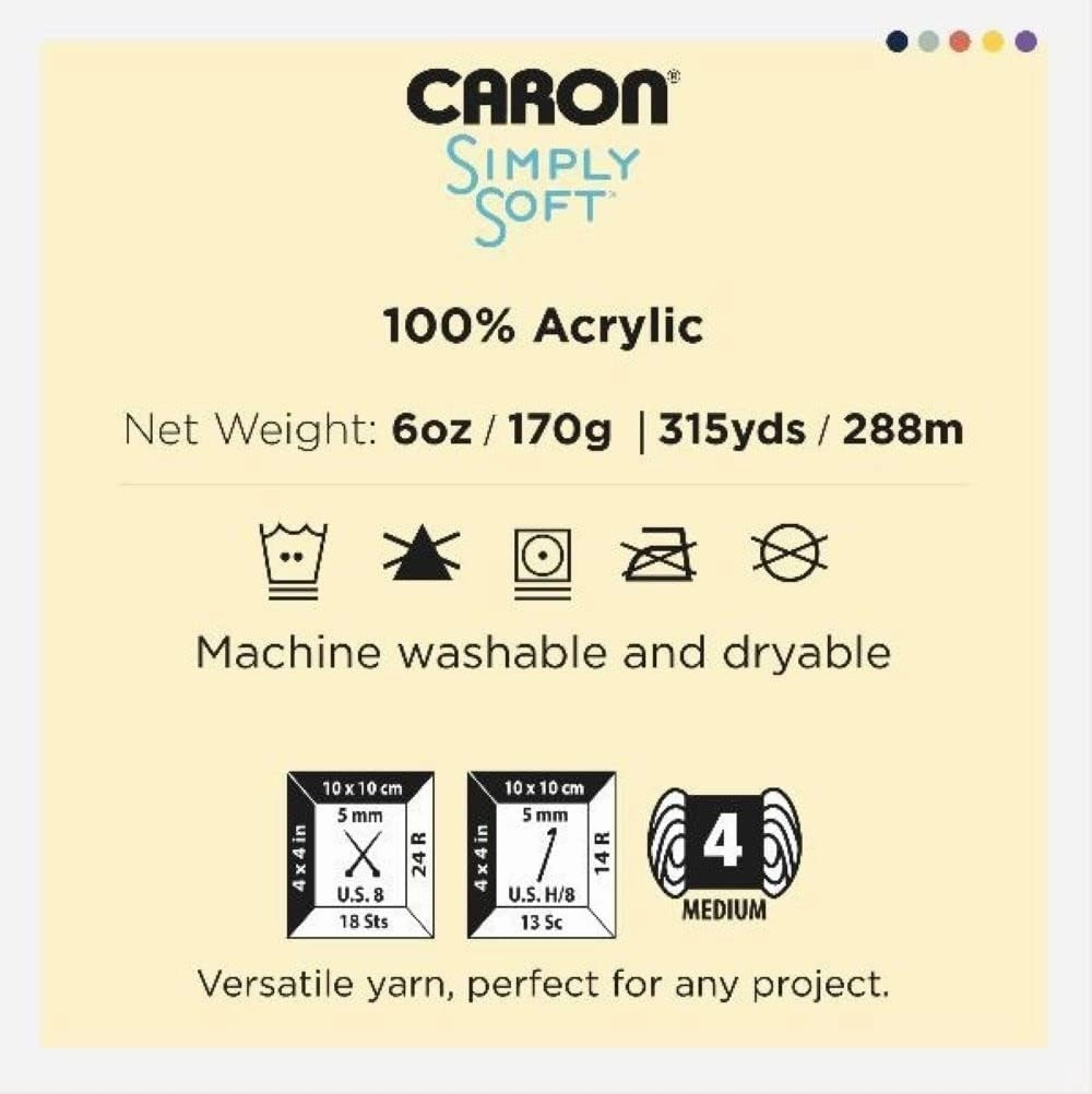 Caron Simply Soft Party Snow Sparkle Yarn - 3 Pack of 85g/3oz - Acrylic - 4 Medium (Worsted) - 164 Yards - Knitting/Crochet