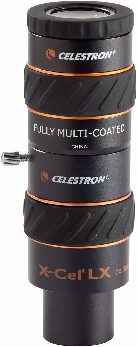 Celestron 93428 1.25 Inch X-Cel LX 3X Barlow Lens, Black