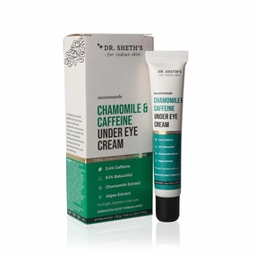 Chamomile & 2.5% Caffeine Under Eye Cream | Reduces Fine Lines, Wrinkles & Puffiness | 0.1% Bakuchiol & Algae Extract for Dark Circles For Women & Men | Daily use anti aging cream -15g