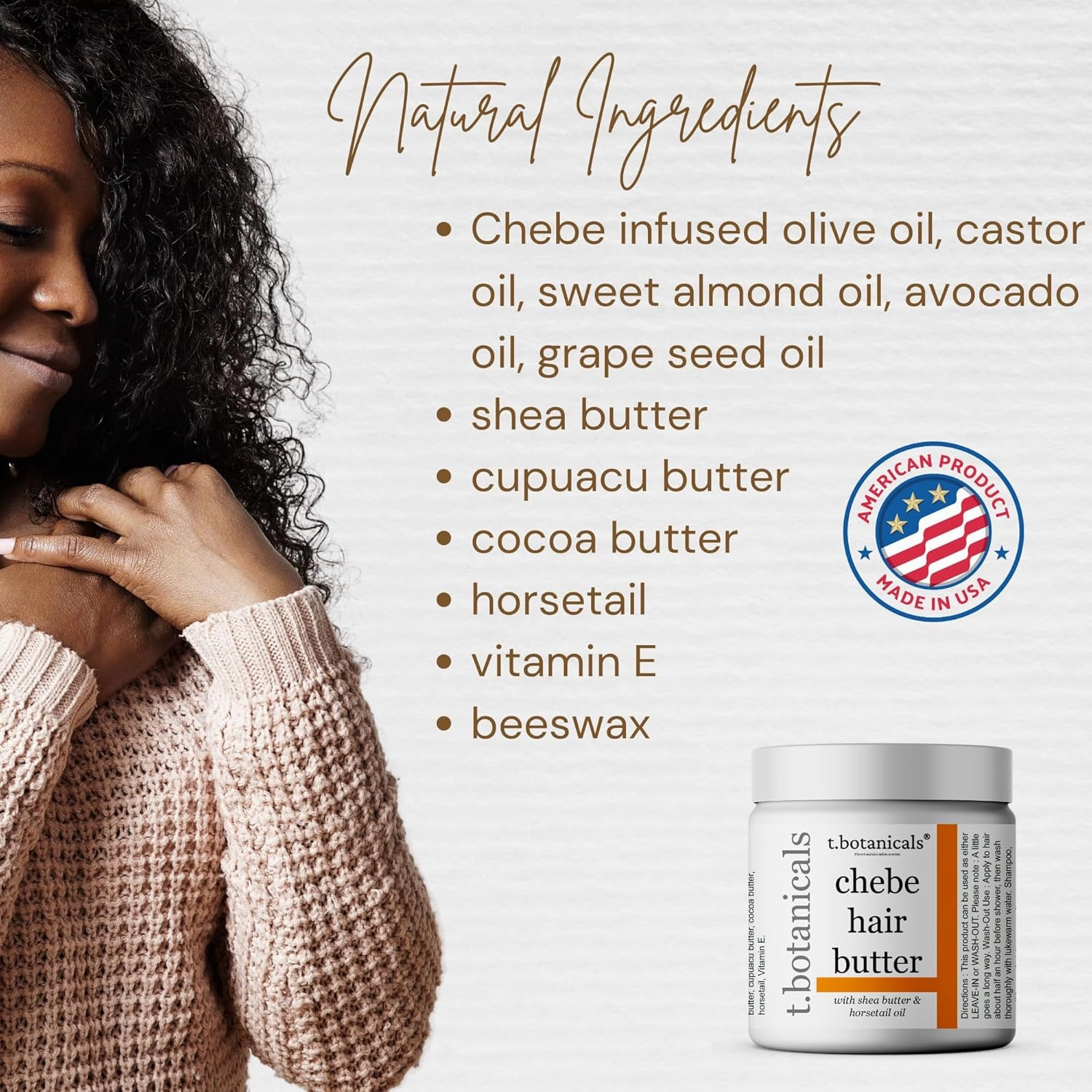 Chebe Hair Oil and Butter Set - All Natural, Lavender Scent, For Thick, Coarse Hair, Promotes Hydration and Growth, Creamy Solid, Adult Use