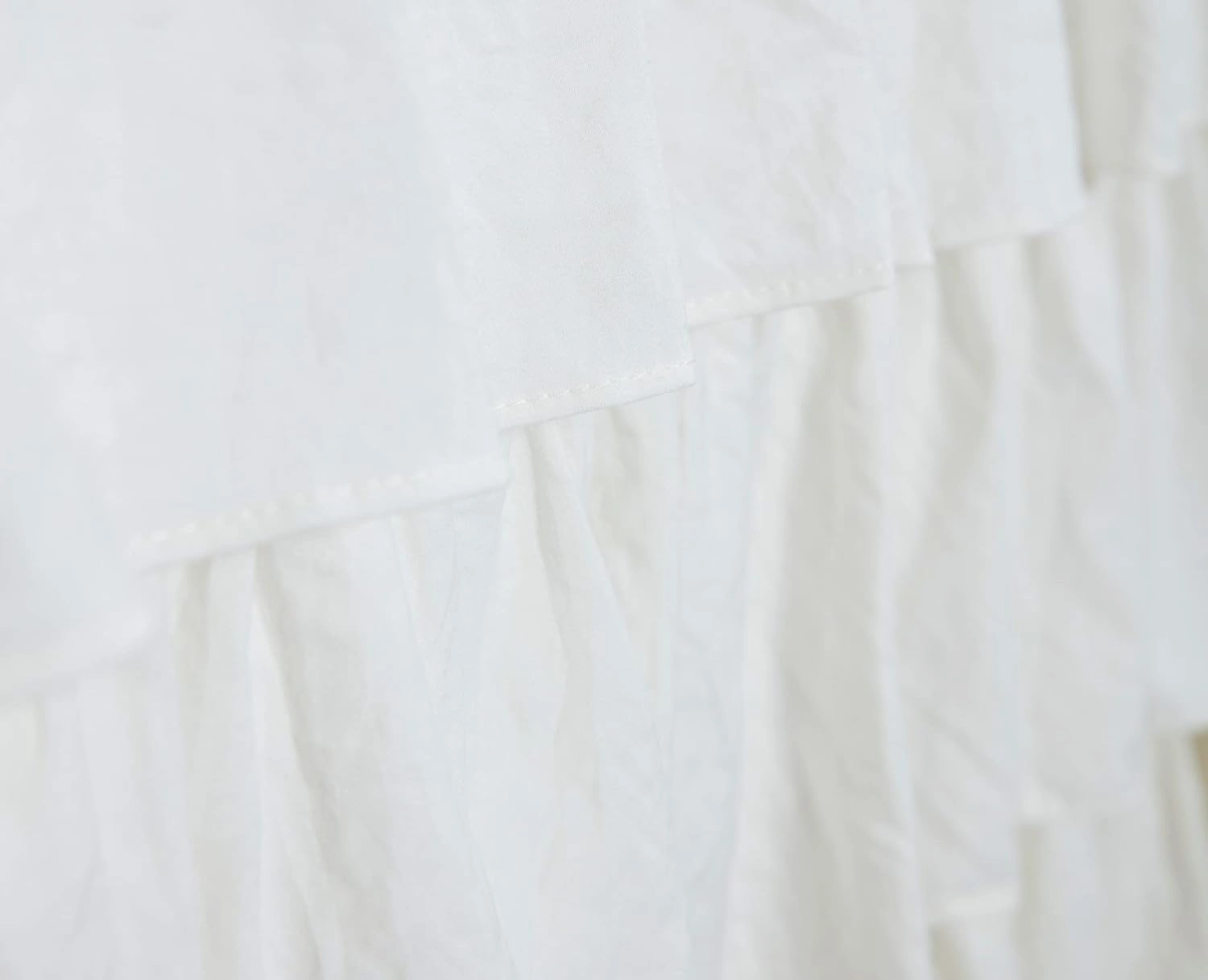 Chezmoi Collection Celia 3-Piece Waterfall Ruffle Skirt Bedspread Set - French Country Chic Farmhouse - King, Ivory