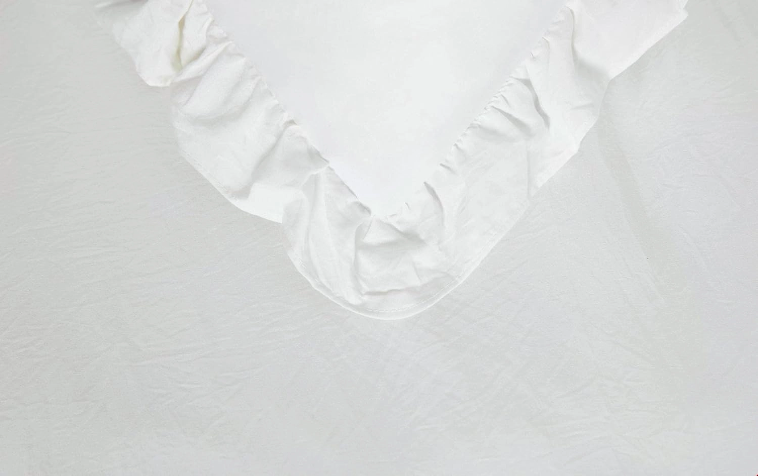 Chezmoi Collection Celia 3-Piece Waterfall Ruffle Skirt Bedspread Set - French Country Chic Farmhouse - King, Ivory