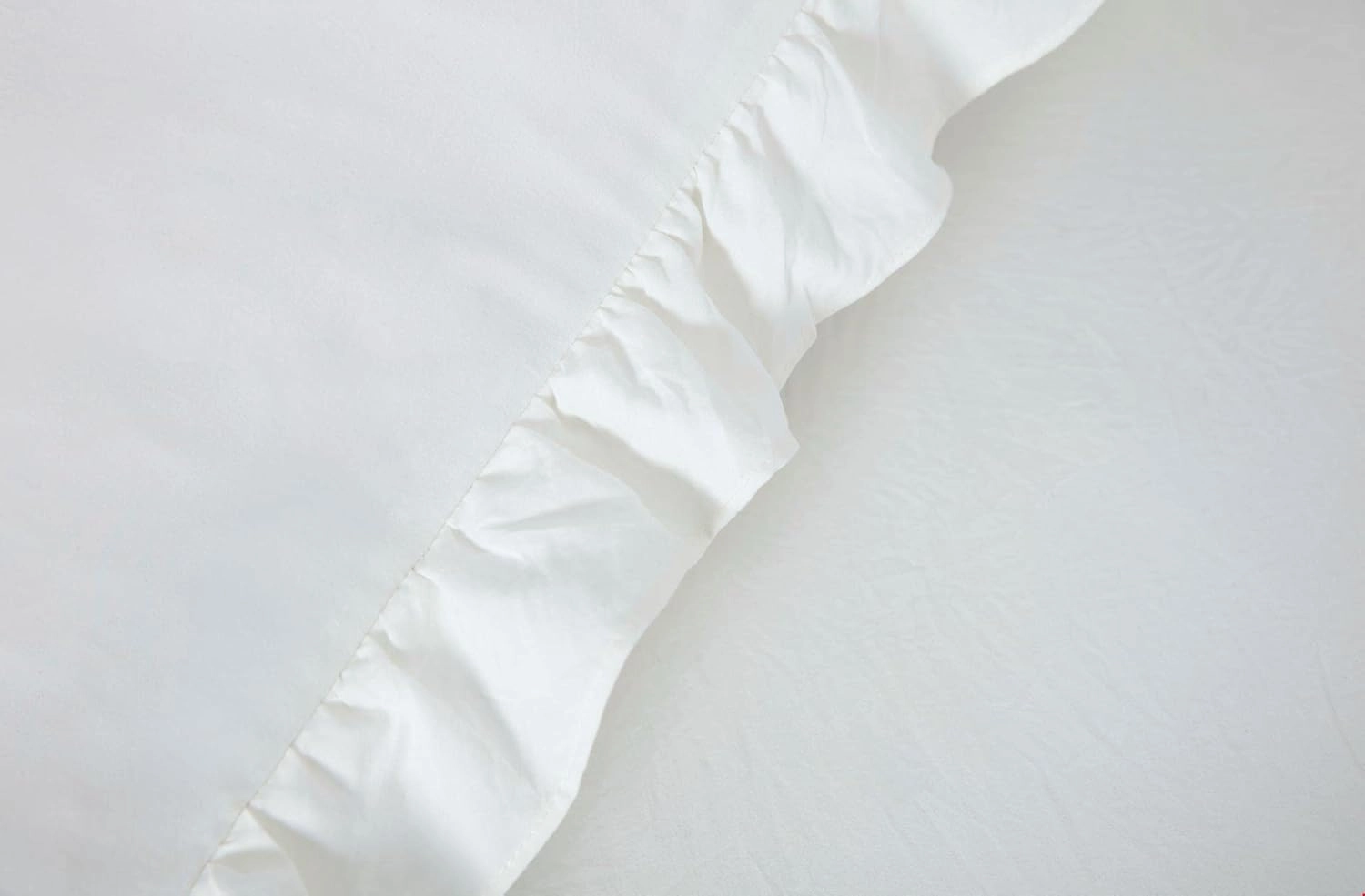 Chezmoi Collection Celia 3-Piece Waterfall Ruffle Skirt Bedspread Set - French Country Chic Farmhouse - King, Ivory
