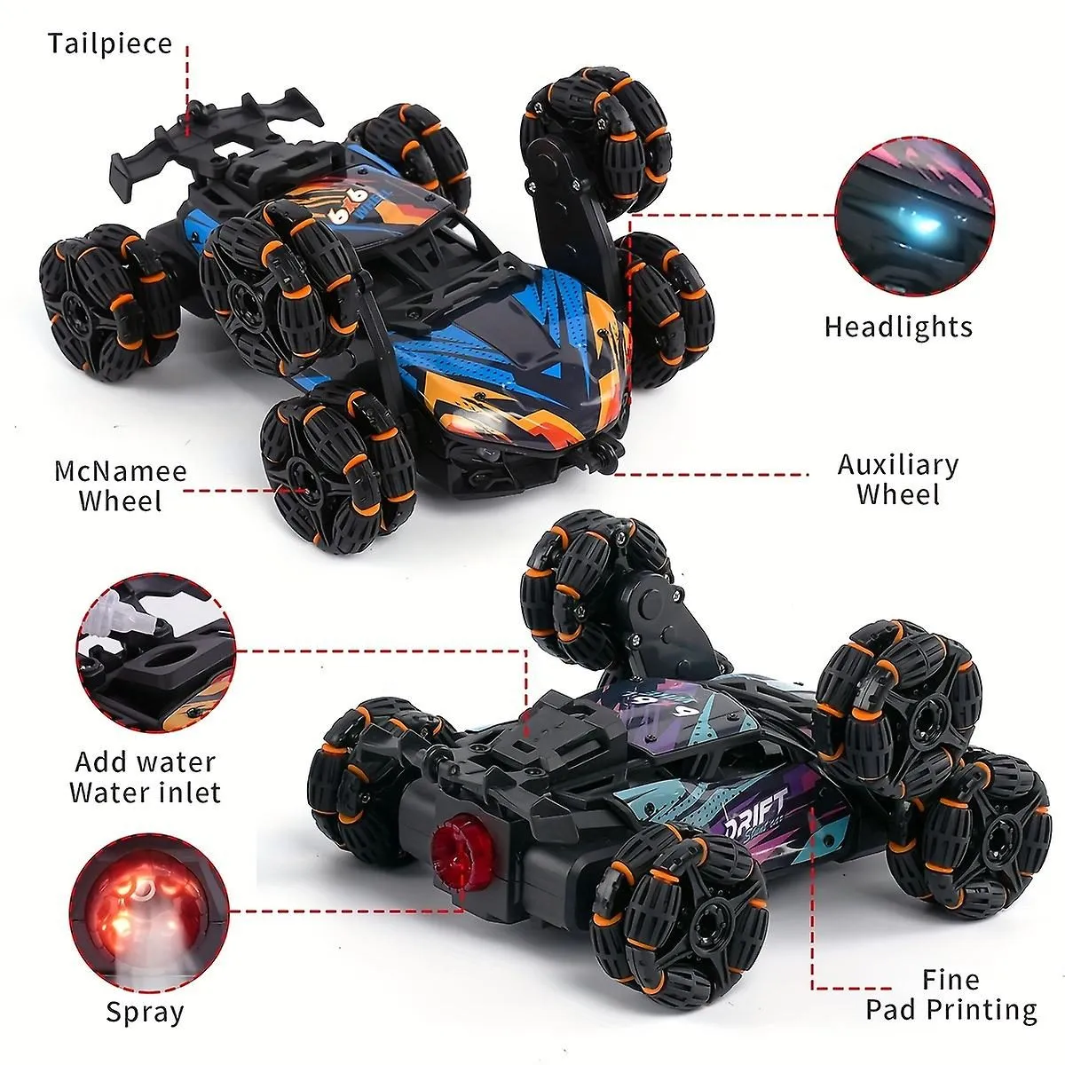 Children's Remote Control Car Six-wheel Drift Stunt Climbing Deformation Car El
