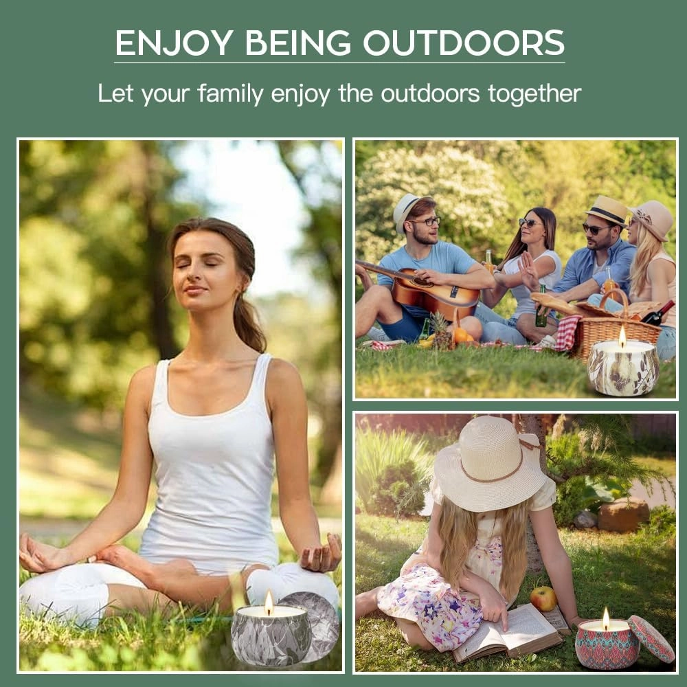 Citronella Candles Outdoor, 12 Pack (3 Gift Boxes) Citronella Candle – 52.8 Oz Scented Candles Gift Set, Up to 360H Burning for Garden, Patio & Mosquito-Free Evenings – Great Gifts for Summer