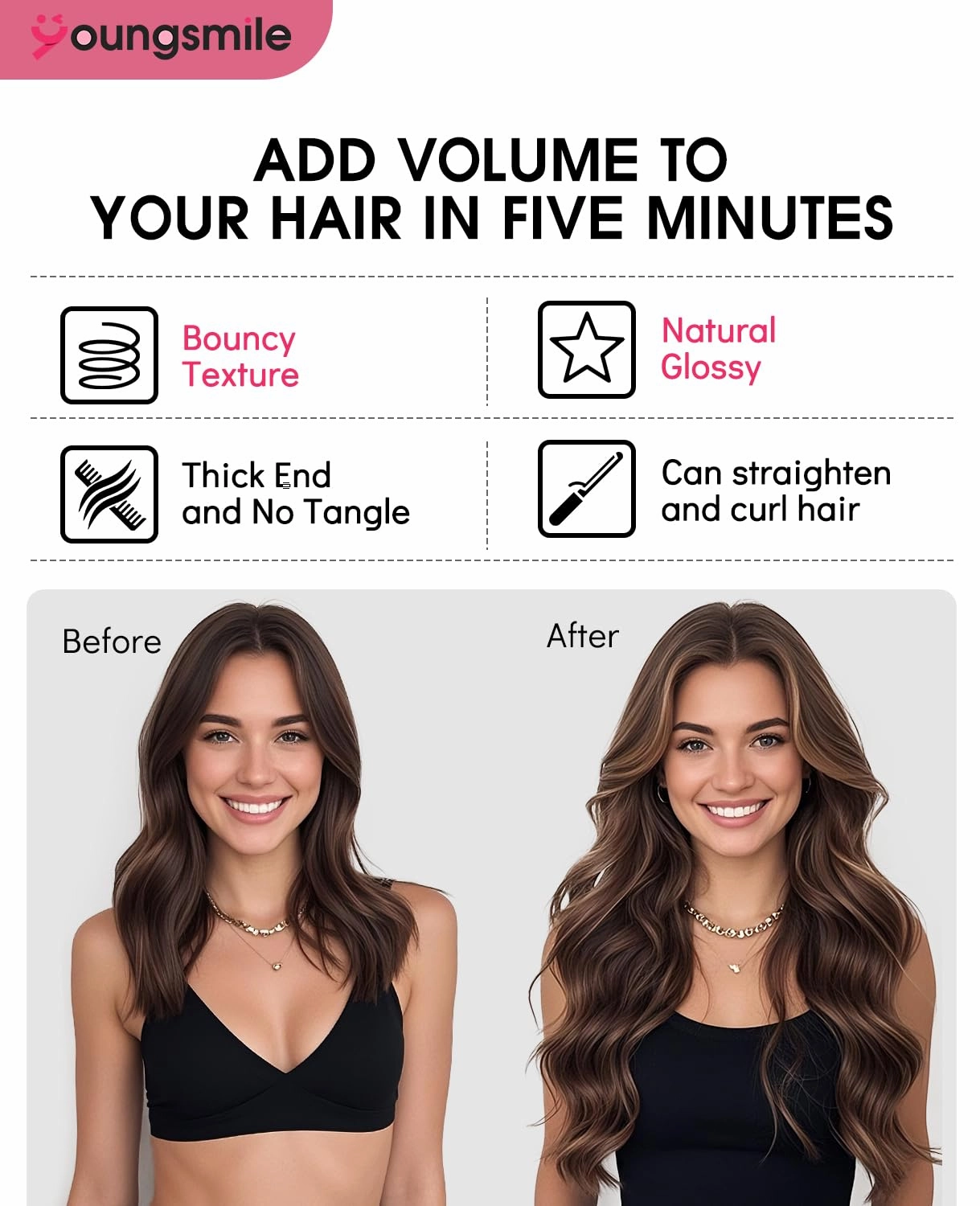 Clip in Hair Extension Real Human Hair Balayage Black Ombre Dark Brown with Caramel Brown Clips on Hair Extension, Natural Human Hair, 14Inch 140 Grams 7 Pieces (7C#1B/4/27-14Inch)
