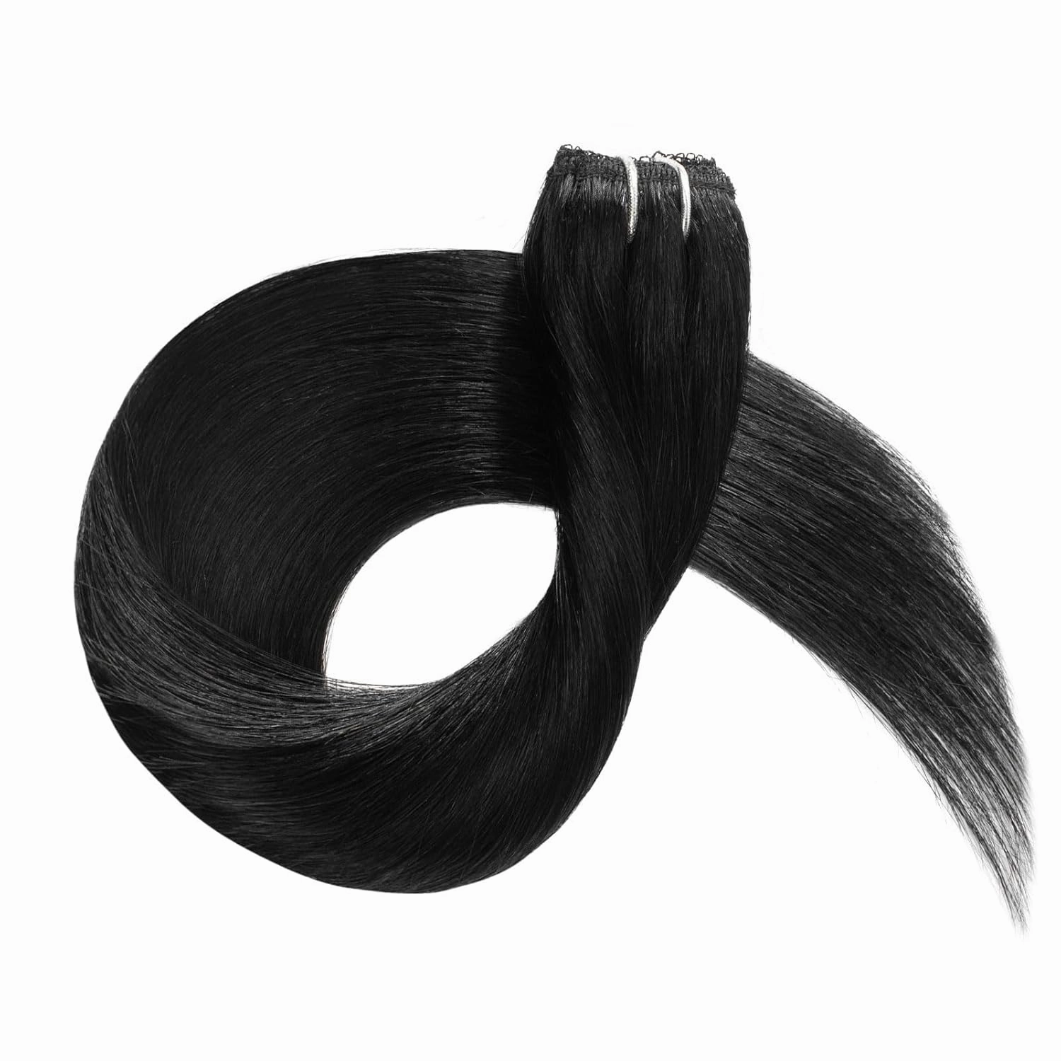 clip in Hair Extensions Natural Black Real Human Hair 14inch 30g 5pcs to add volume Remy Human Hair Extensions