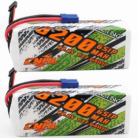 CNHL 22.2V 6200mAh 6S Lipo Battery 90C with EC5 Plug for RC Airplane RC Quadcopter Helicopter Battery RC Car Truck Boat Airplane(2packs)
