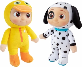 CoComelon 8" JJ Puppy & Duck Plush 2-Pack - Officially Licensed - Soft Stuffed Animal Doll Toy Figure - Gift for Kids, Boys, Girls, Toddlers, Preschoolers 18 mo