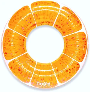 CocoNut Float Glitter Citrus Pool Floats – Inflatable Ring Floats – Durable Long Lasting 3.5 Foot Lounge Tubes and Water Toys – Colorful Decorations for Summer Parties, Events – Ages 8  Years