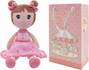 Conzy Stuffed Baby Doll Gifts for Girl 44CM Super Soft Buddy Cuddly Baby Girl Plush Toy Gifts wtih Gift Bag 17.3 Inches in Standing (Pink)