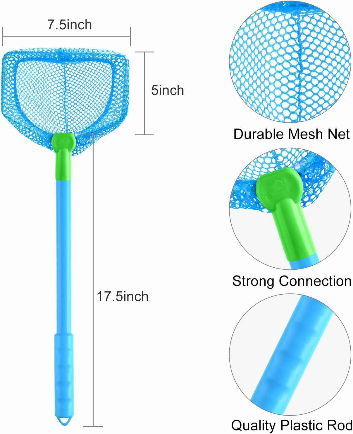 Coopay 4/8 Pieces Butterflies Fishing Net Catching Bug Floating Bait Beach Nets for Outdoor Playing