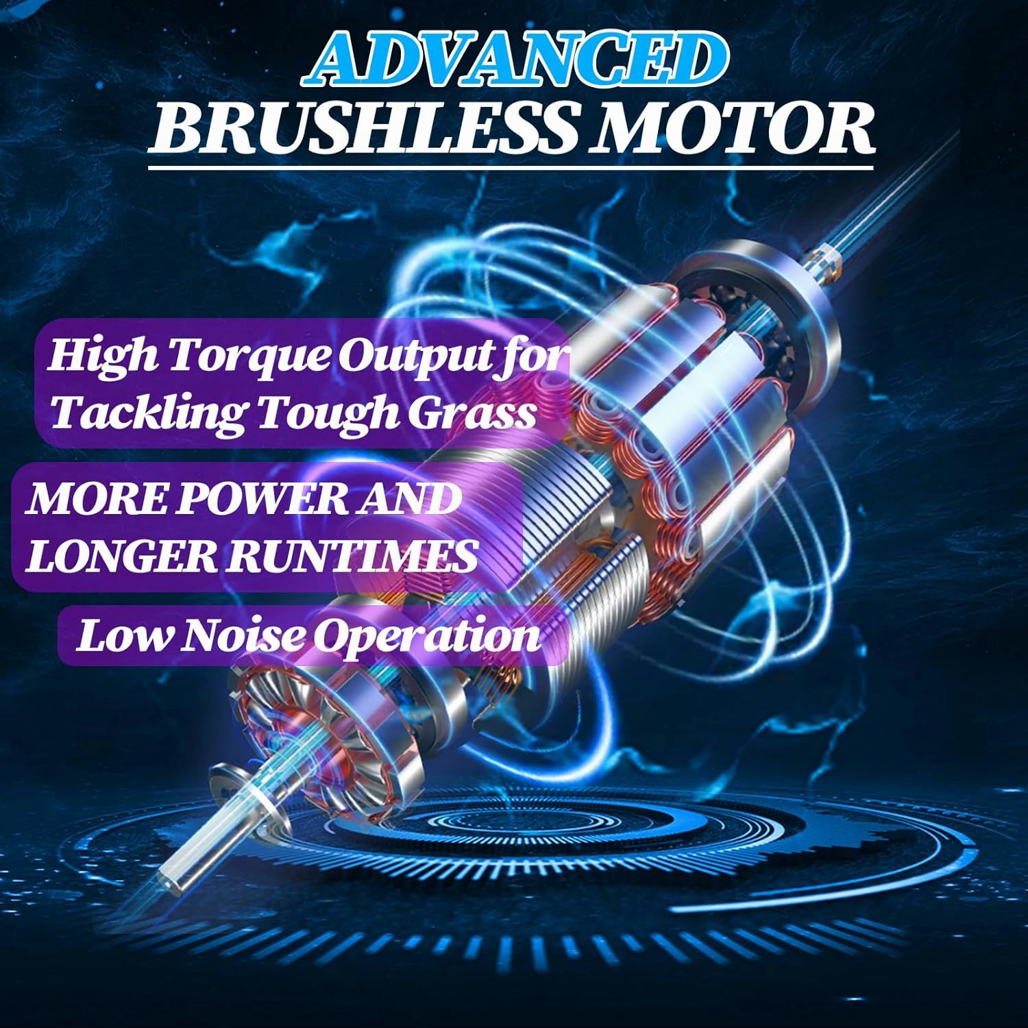 Cordless Weed Wacker, 095 Two-Power-Line Metal Blades, Super Brushless Motor, 4-in-1 Battery Powered Weed Eater String Trimmer Wheel Edger Lawn Tool Cutter,Weed Whacker(One 4.0Ah Battery)