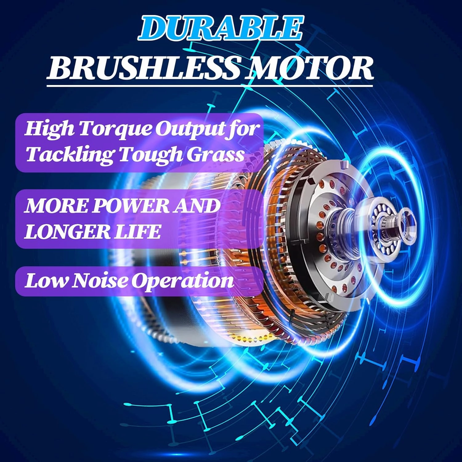 Cordless Weed Wacker 0.095″ Dual-Power-Line Metal Blades, Super Brushless Motor, 4-in-1 Battery Powered Weed Eater String Trimmer Wheel Edger Lawn Tool Cutter,Weed Whacker(One 4.0Ah Battery)