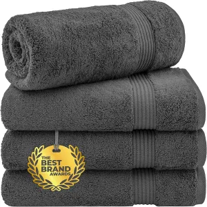 Cotton Paradise 100% Cotton 4 Piece Bath Towels for Bathroom