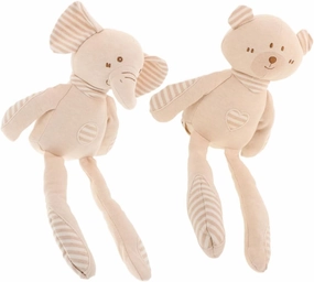 Cotton Elephant Doll Plush Stuffed Animal Toy Organic Cotton Baby Toy Loveys for Toddlers Soft Comfortable