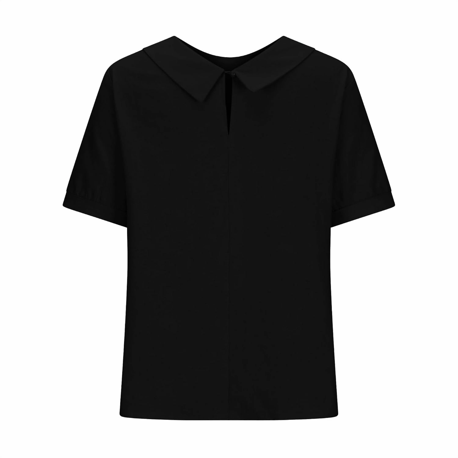 Cotton Linen Shirts for Women Summer Casual Short Sleeve T Shirt Comfy Loose Women's Lapel Pullover Tops