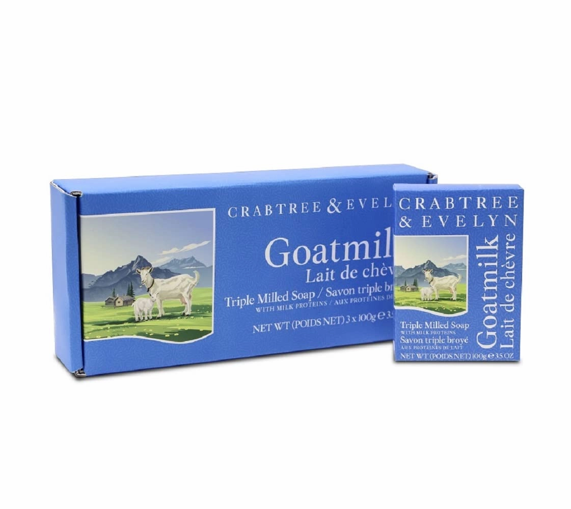 Crabtree & Evelyn Goatmilk Soap Set 3 X 100 Gram Bars