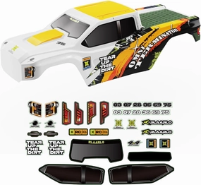 CROBOLL R11165 PC RC Car Body in Orange and White for Mini1:10 RC Car, Spare Parts RC Truck Body Shell for RZ001
