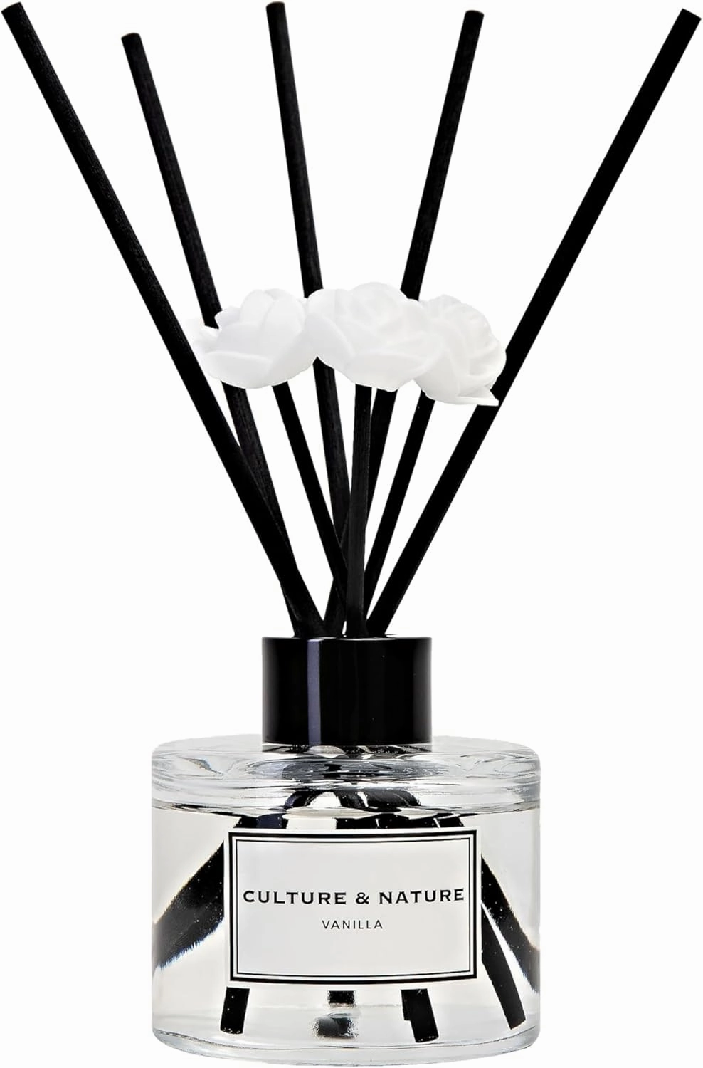 CULTURE & NATURE Reed Diffuser Set 4oz (120ml) Vanilla Scented Diffuser with Sticks Home Fragrance Reed Diffuser for Bathroom Shelf Decor