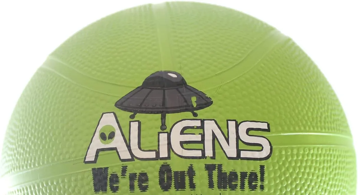 Curious Minds Busy Bags 1 INFLATED Alien Basketball - 7" Sports Ball - Outdoor Athletic Play (1 INFLATED Basketball)