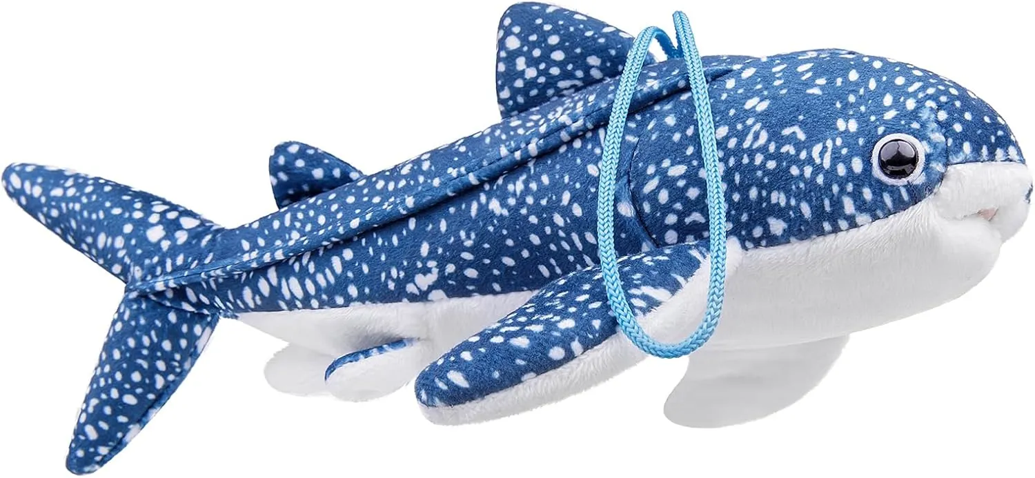 Cute Blue Whale Shark Plush Toy, Soft Plush Animal Toy Collection, Ocean Animal Holiday Decor for Boys and Girls 8.5in