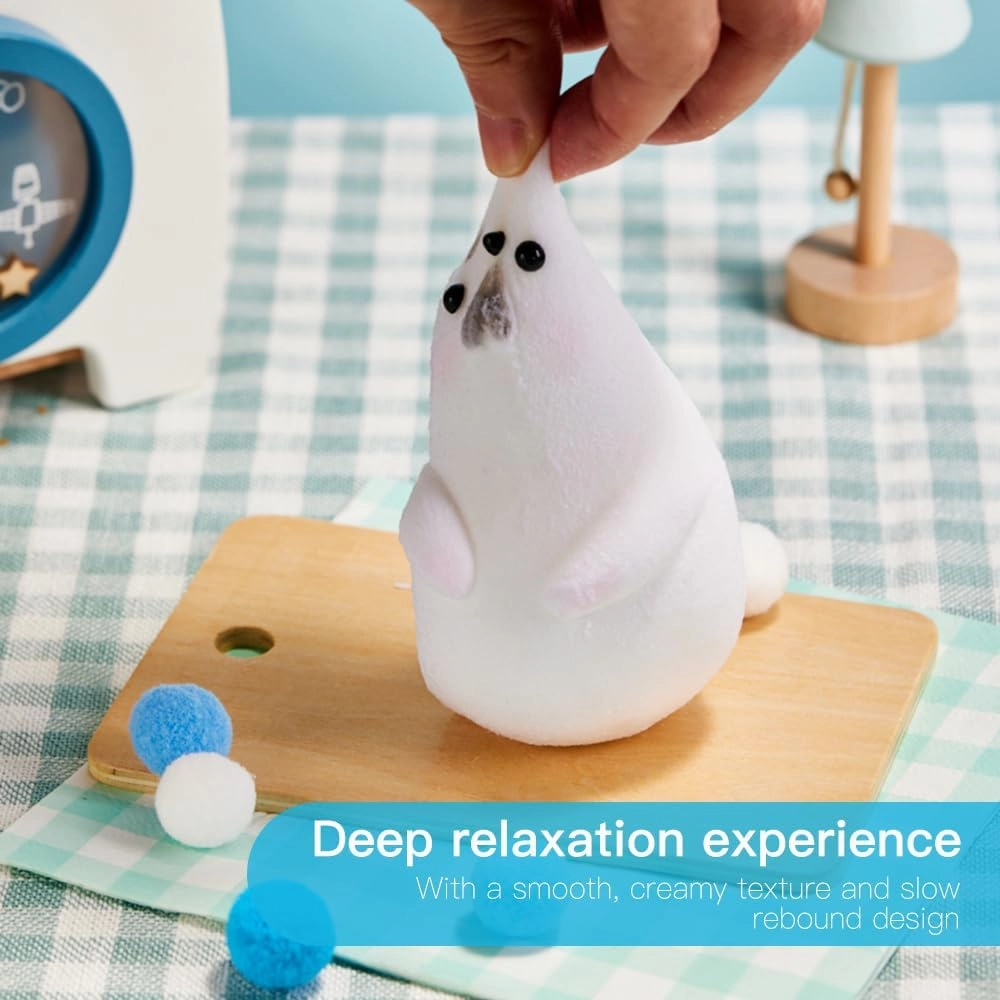 Cute Animals Taba Squishy Toys for Kids & Adults – Kawaii Stress Relief Fidget Sensory Toys, Soft Silicone Squeeze Gifts for Children, Teens, and Adults (Seal)
