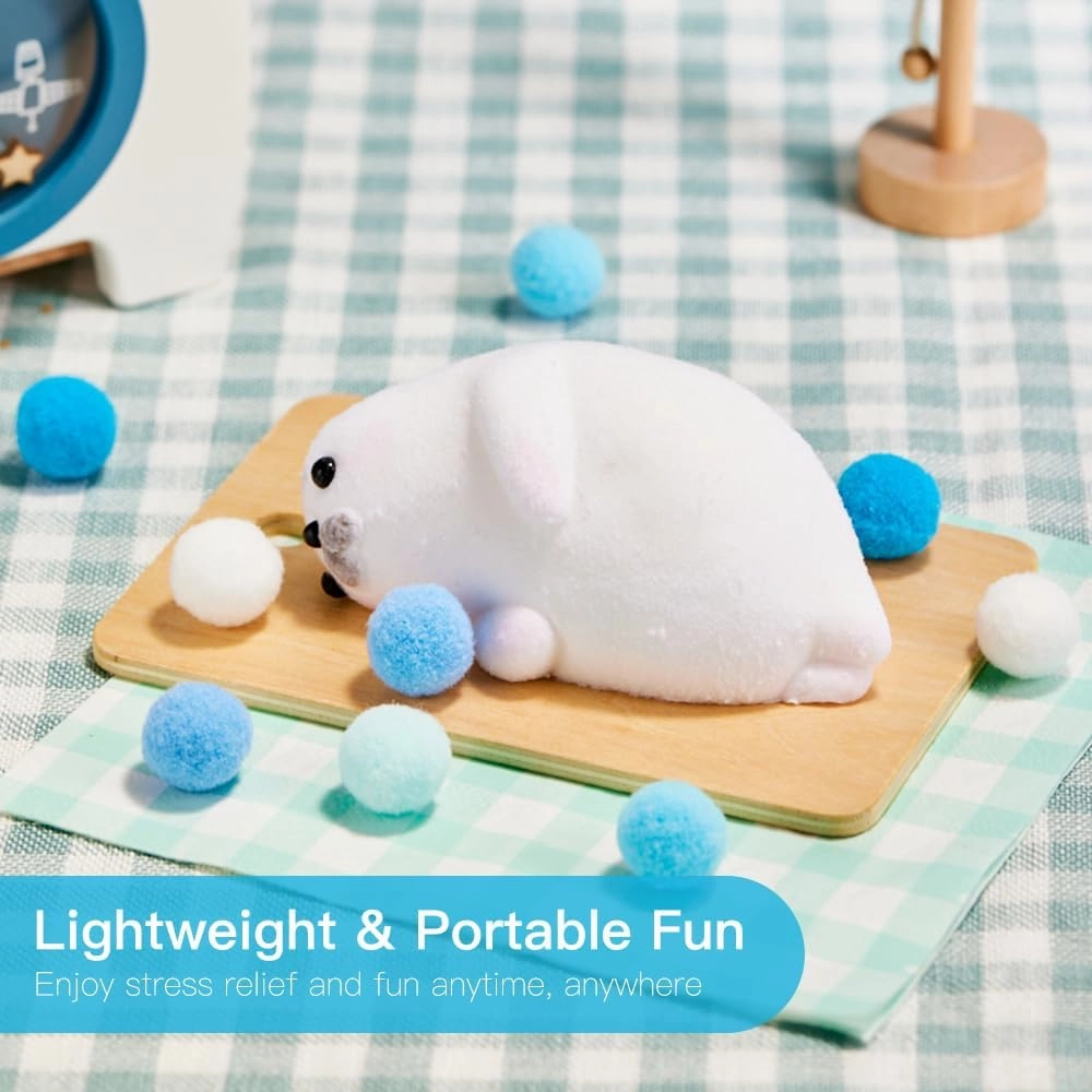 Cute Animals Taba Squishy Toys for Kids & Adults – Kawaii Stress Relief Fidget Sensory Toys, Soft Silicone Squeeze Gifts for Children, Teens, and Adults (Seal)