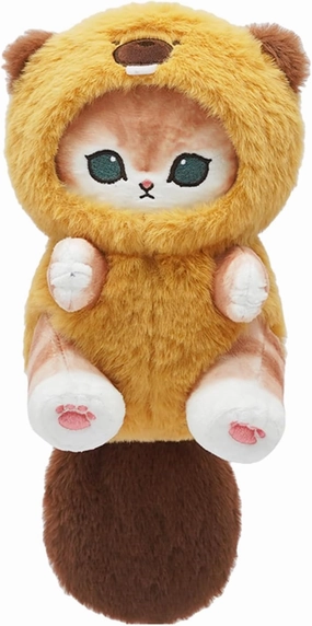 Cute cat Plush Toys 8", Soft cat Toys, Gifts for Girl and Boys, Home Decoration (Beaver cat)